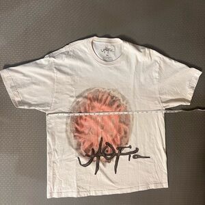 White Graphic T-Shirt with Red Design